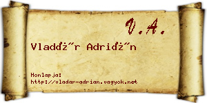 Vladár Adrián névjegykártya